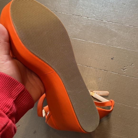 Joe fresh shoes orange platform ankle strap adjustable size 9 - Picture 6 of 7